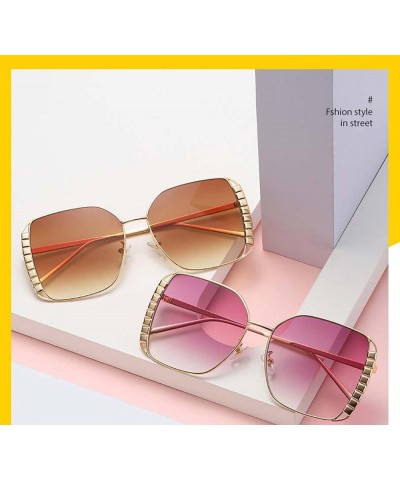 Metal Full Frame Sunglasses Outdoor Sunshade Decoration Holiday Street Shooting Glasses (Color : B, Size : Medium) Medium C $...