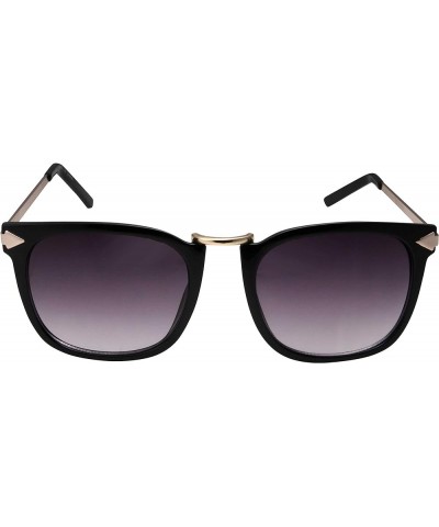 Women's Arrow Style Sunglasses Black With Gold Trim $8.69 Square