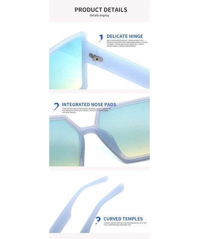 Fashion Men and Women Large Box Sunglasses Holiday Beach Decorative Sunglasses (Color : D, Size : 1) 1A $9.61 Designer