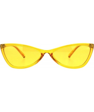 Womens Mod Thin Plastic Cat Eye Retro Sunglasses Yellow $8.82 Cat Eye