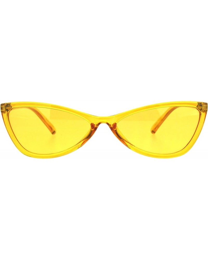 Womens Mod Thin Plastic Cat Eye Retro Sunglasses Yellow $8.82 Cat Eye