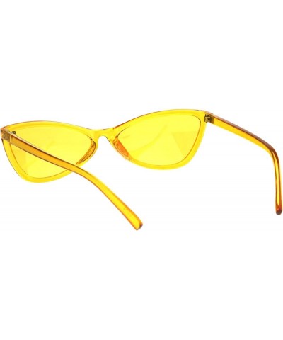 Womens Mod Thin Plastic Cat Eye Retro Sunglasses Yellow $8.82 Cat Eye