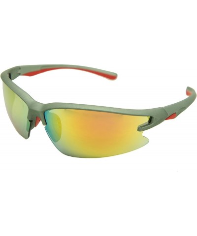 ColorViper Double Injection Sunglasses SPORTS 2758 Matte Gunmetal Red / Red Yellow Mirror $12.25 Wayfarer