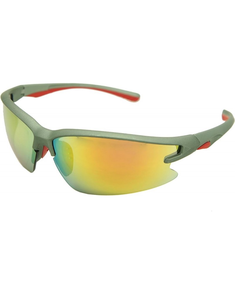 ColorViper Double Injection Sunglasses SPORTS 2758 Matte Gunmetal Red / Red Yellow Mirror $12.25 Wayfarer