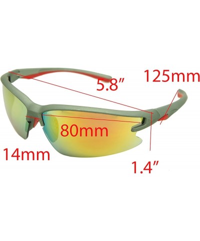 ColorViper Double Injection Sunglasses SPORTS 2758 Matte Gunmetal Red / Red Yellow Mirror $12.25 Wayfarer