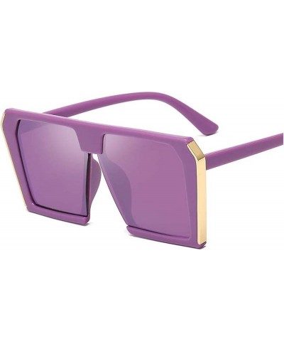 Metal Large Frame Women's Sunglasses Outdoor Holiday Sunshade Glasses (Color : E, Size : Medium) Medium B $21.39 Designer