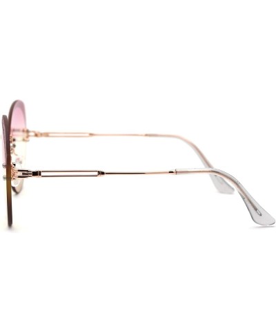 Womens Glitter Eyebrow Round Rimless Fashion Sunglasses Gold Pink Yellow $9.69 Rimless