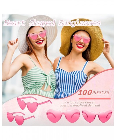 100 Pairs Heart Shaped Sunglasses for Women Heart Sunglasses Bulk Cat Eye Glasses for Bachelorette Party Favors 100-rose Red ...