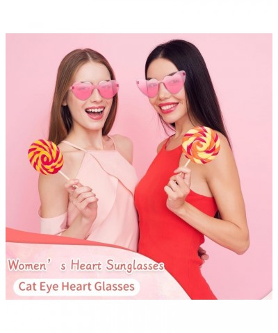 100 Pairs Heart Shaped Sunglasses for Women Heart Sunglasses Bulk Cat Eye Glasses for Bachelorette Party Favors 100-rose Red ...