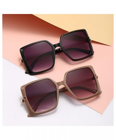 Square Metal Large Frame Fashion Sunglasses for Men and Women (Color : D, Size : 1) 1 B $12.80 Designer