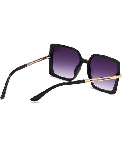 Square Metal Large Frame Fashion Sunglasses for Men and Women (Color : D, Size : 1) 1 B $12.80 Designer