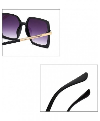 Square Metal Large Frame Fashion Sunglasses for Men and Women (Color : D, Size : 1) 1 B $12.80 Designer