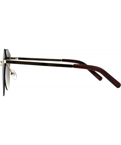 Rimless Fashion Sunglasses Womens Designer Style Shades Gold UV 400 Gold brown $9.49 Rimless