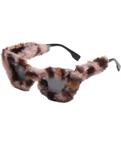 Furry Sunglasses Women Winter Sunglasses Novelty Eyewear Creative Trendy Plush Fuzzy Sunglasses Cat Eye Sunglasses for Street...