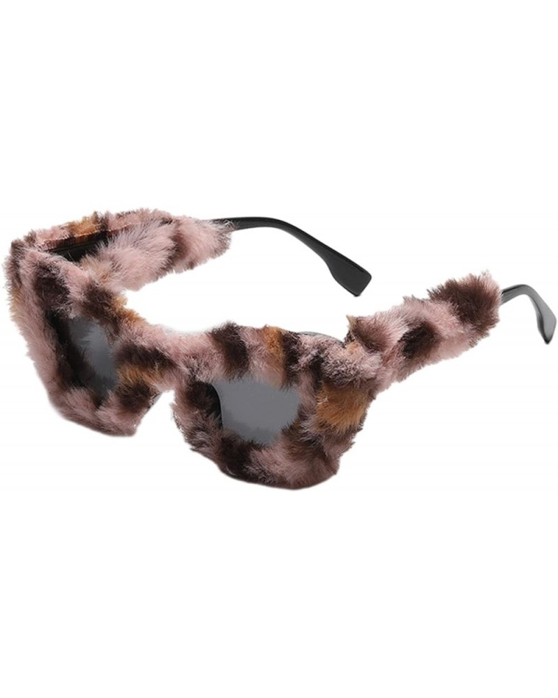 Furry Sunglasses Women Winter Sunglasses Novelty Eyewear Creative Trendy Plush Fuzzy Sunglasses Cat Eye Sunglasses for Street...