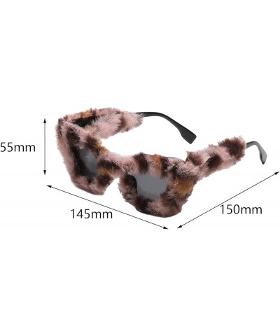 Furry Sunglasses Women Winter Sunglasses Novelty Eyewear Creative Trendy Plush Fuzzy Sunglasses Cat Eye Sunglasses for Street...