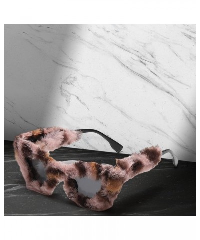 Furry Sunglasses Women Winter Sunglasses Novelty Eyewear Creative Trendy Plush Fuzzy Sunglasses Cat Eye Sunglasses for Street...