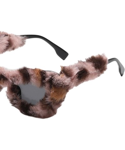 Furry Sunglasses Women Winter Sunglasses Novelty Eyewear Creative Trendy Plush Fuzzy Sunglasses Cat Eye Sunglasses for Street...