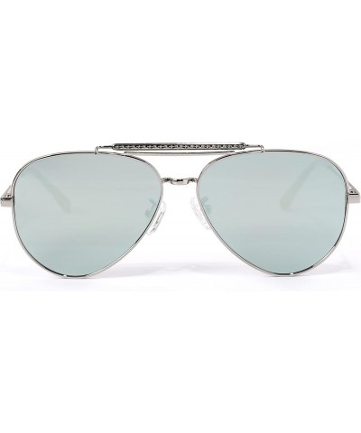 Aviator Polarized Sunglasses for Women Men, Handmade Craft,Retro, Blue Lens, Metal Frame SIS-10-BL $33.05 Heart