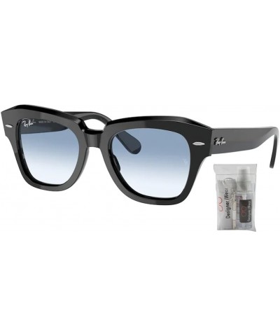 State Street RB2186 Square Sunglasses for Men for Women + BUNDLE With Designer iWear Eyewear Kit Black / Clear Gradient Blue ...