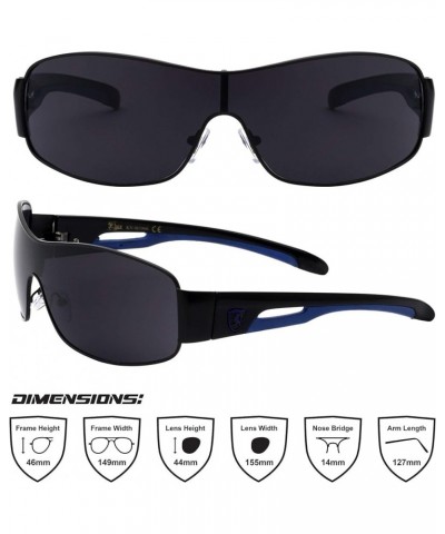 Pulse - One Piece Shield Sports Sunglasses Blue $20.94 Wayfarer