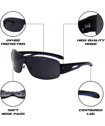 Pulse - One Piece Shield Sports Sunglasses Blue $20.94 Wayfarer