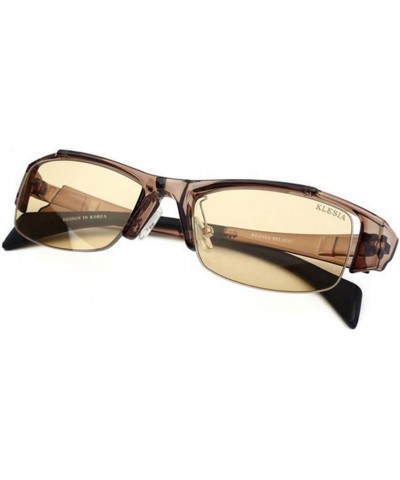 Anti Radiatio and Blue Light Plain Glasses Spectacles Brown Yellowish $27.44 Rectangular