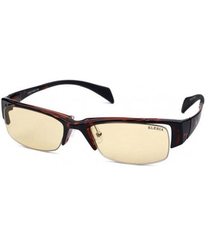 Anti Radiatio and Blue Light Plain Glasses Spectacles Brown Yellowish $27.44 Rectangular