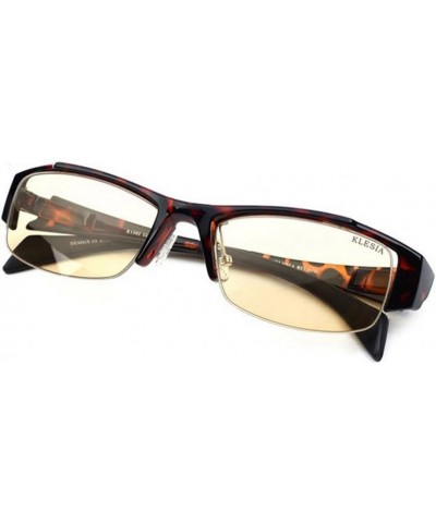 Anti Radiatio and Blue Light Plain Glasses Spectacles Brown Yellowish $27.44 Rectangular