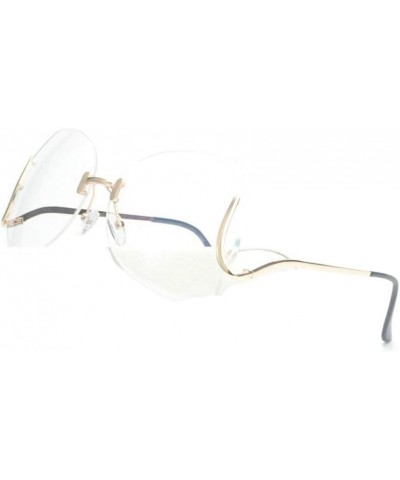 mincl/unique Design Rimless Sunglasses Clear and Color With Box Gold clear $8.80 Rectangular