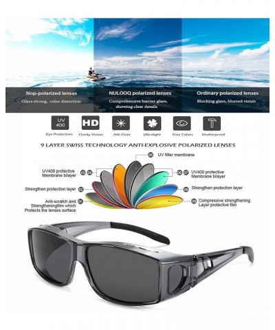 Sunglasses Fit Over Glasses, Polarized Lens Wear Over Prescription Glasses, Wrap Around Sunglasses for Men Women A2* Transpar...