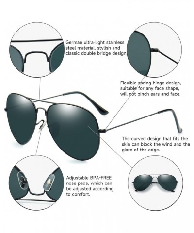 Trendy Aviator Sunglasse with Glass Lens for Women Men Oversized Square Metal Sun Glasse Anti Glare UV Protection 3025/Black/...