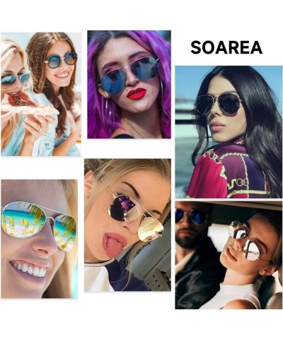 Trendy Aviator Sunglasse with Glass Lens for Women Men Oversized Square Metal Sun Glasse Anti Glare UV Protection 3025/Black/...