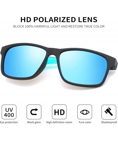 Polarized Sunglasses for Men Women UV400 Protection Trendy Sports Fishing Running Driving Sun Glasses 2pack Black/Blue+black/...