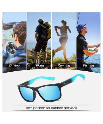 Polarized Sunglasses for Men Women UV400 Protection Trendy Sports Fishing Running Driving Sun Glasses 2pack Black/Blue+black/...