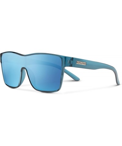 Biff - Polarized Sunglasses - for Men & Women - Crystal Marine + Polarized Aqua Mirror Lenses $36.53 Shield