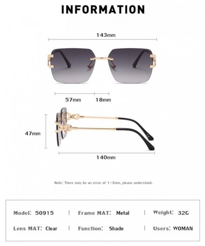 Ladies Rimless Sunglasses Outdoor Holiday Shade Street Shooting Decorative Glasses (Color : F, Size : Medium) Medium B $19.86...