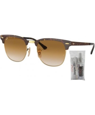 RB3716 CLUBMASTER METAL Sunglasses For Men For Women + BUNDLE with Designer iWear Eyewear Care Kit 50 Gold Top Havana/Clear B...