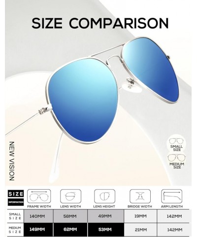 Classic Aviator Sunglasses for Men Women Driving Sun glasses Polarized Lens UV Blocking E (2 Pack) Blue/Pink $8.82 Rimless