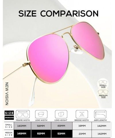 Classic Aviator Sunglasses for Men Women Driving Sun glasses Polarized Lens UV Blocking E (2 Pack) Blue/Pink $8.82 Rimless