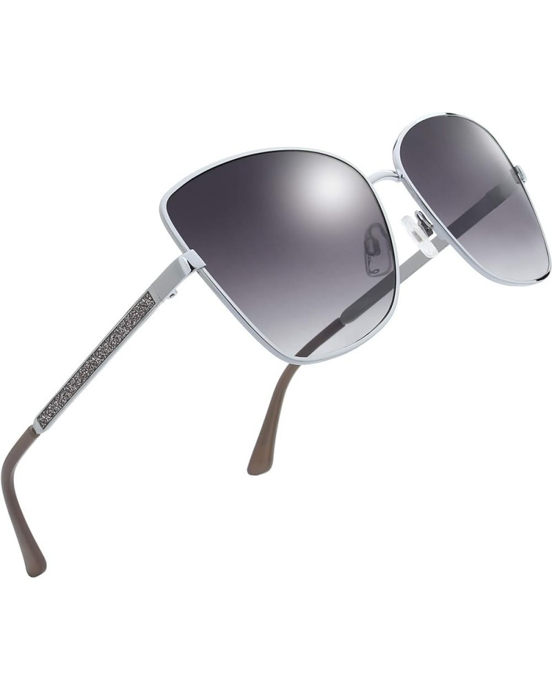 Classic Crystal Elegant Women Beauty Design Sunglasses Gift Box L176-silver Grey Gradient $9.17 Oval