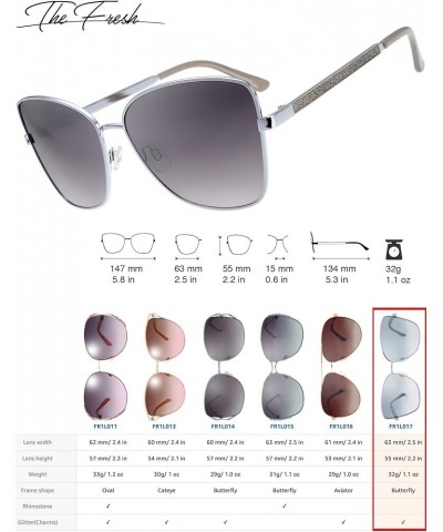 Classic Crystal Elegant Women Beauty Design Sunglasses Gift Box L176-silver Grey Gradient $9.17 Oval