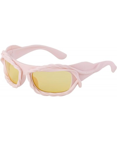 Y2k Sunglasses 2000s Retro Sunglasses Rimless Sunglasses Y2k Accessories Sunglasses Womens Trendy Pink $10.19 Rimless