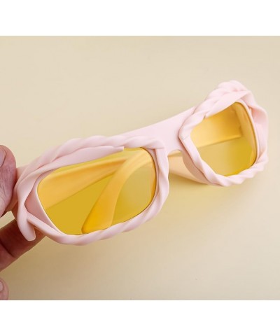 Y2k Sunglasses 2000s Retro Sunglasses Rimless Sunglasses Y2k Accessories Sunglasses Womens Trendy Pink $10.19 Rimless