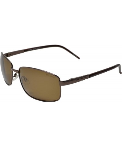 Wide Rectangular Metal Frame Polarized Sunglasses for Big Head Extra Large Men S1 - Gun Metal + Polarized Brown $11.39 Wayfarer