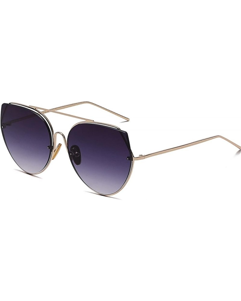 Men and Women Metal Cat Eye Street Fashion Sunglasses Sunglasses Womens (Color : F, Size : Medium) Medium F $22.49 Designer