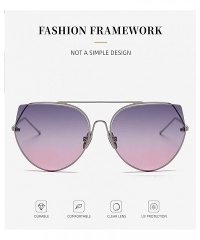 Men and Women Metal Cat Eye Street Fashion Sunglasses Sunglasses Womens (Color : F, Size : Medium) Medium F $22.49 Designer