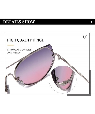 Men and Women Metal Cat Eye Street Fashion Sunglasses Sunglasses Womens (Color : F, Size : Medium) Medium F $22.49 Designer