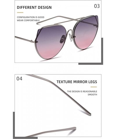 Men and Women Metal Cat Eye Street Fashion Sunglasses Sunglasses Womens (Color : F, Size : Medium) Medium F $22.49 Designer