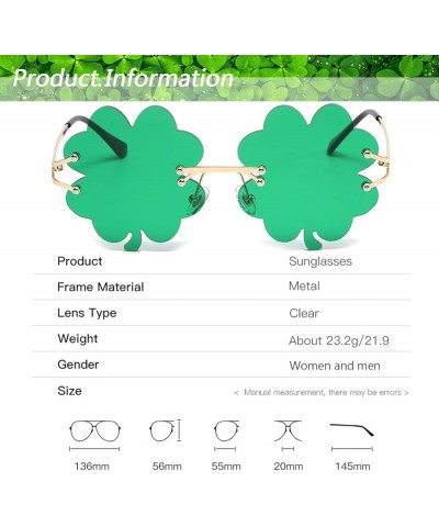 St. Patrick's Day Irish Shamrock Sunglasses Green Four Leaf Clover Leprechaun Costume Glasses Party Favors Eyewear (1 Pairs) ...